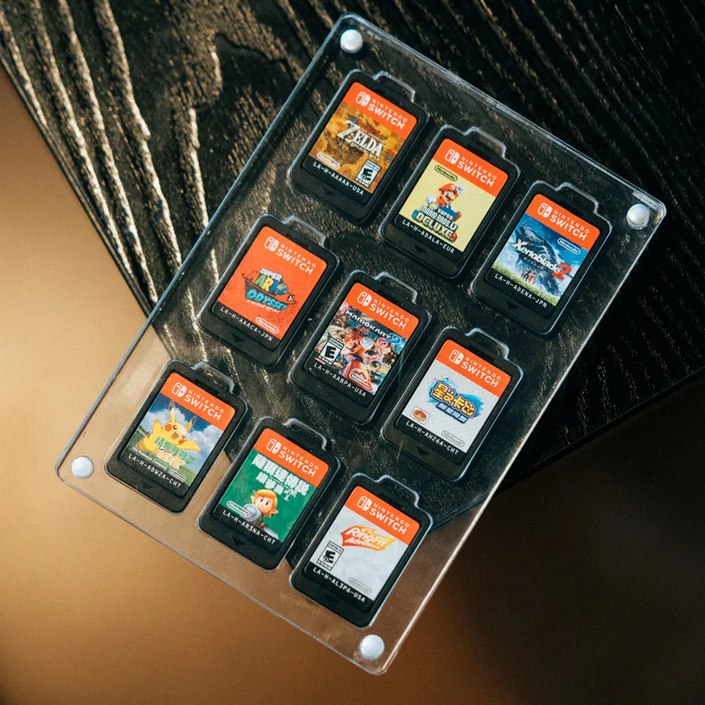 CrystalDock – Nintendo Switch Game Card Case (9 Slots)
