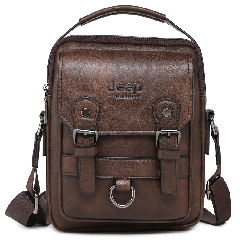 JEEP Men's Leather Messenger Bag