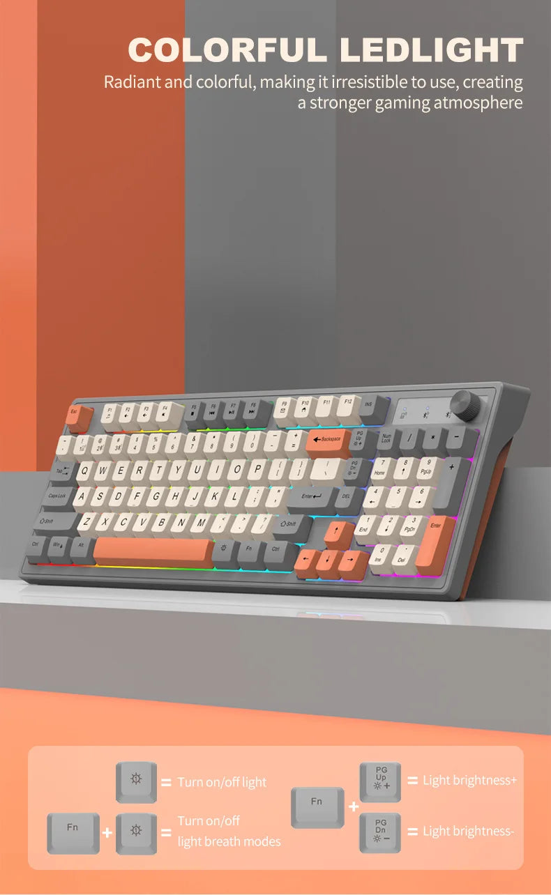 FoxyType RGB Wireless Keyboard – Dual Mode Bluetooth 5.0 + 2.4G