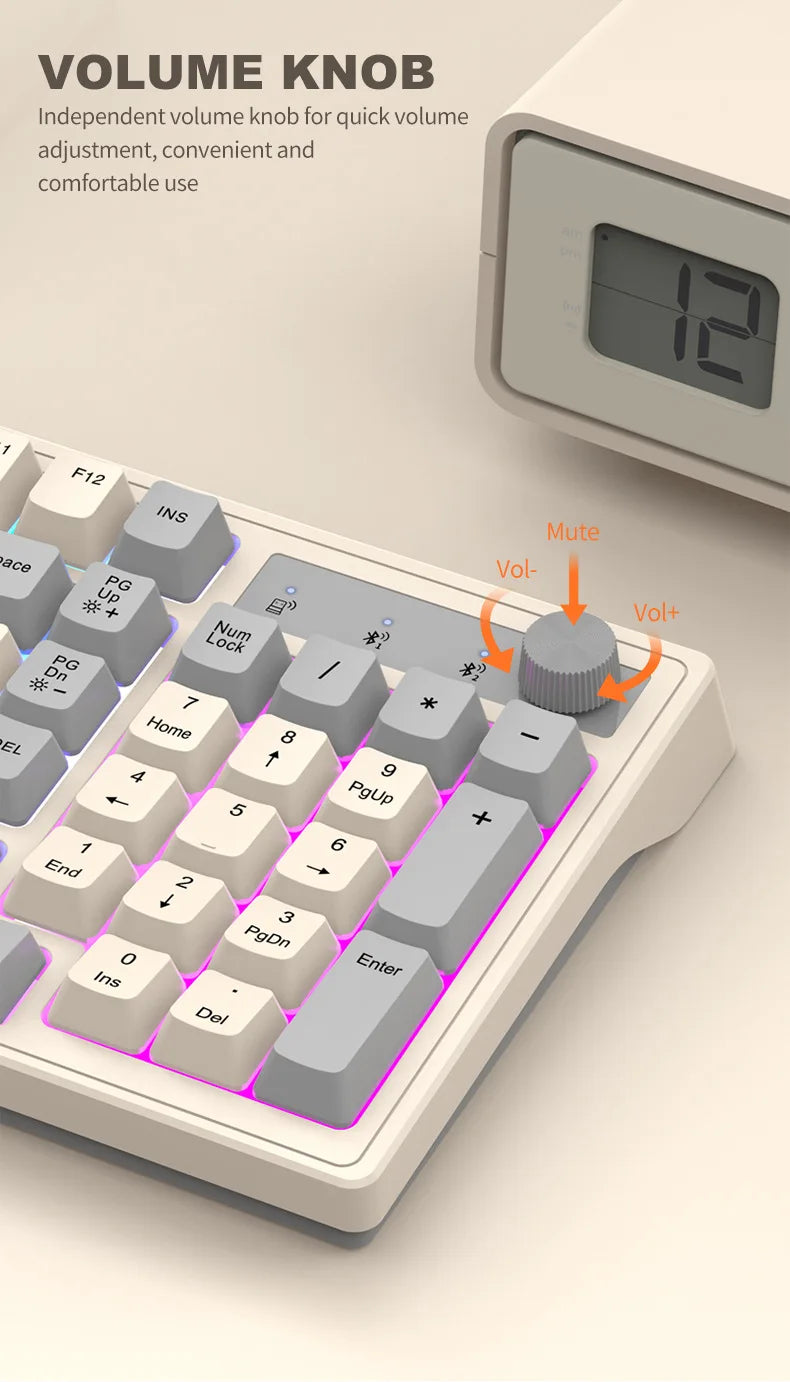 FoxyType RGB Wireless Keyboard – Dual Mode Bluetooth 5.0 + 2.4G