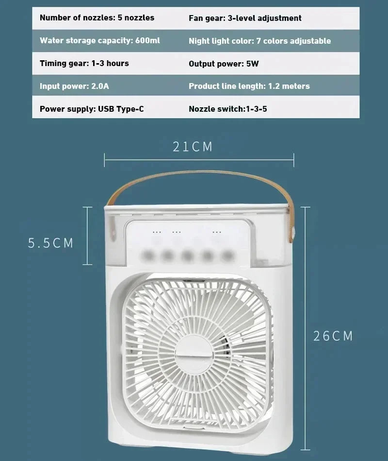 Xiaomi™ 3-in-1 Air Cooler – Mini AC, Humidifier & LED Fan