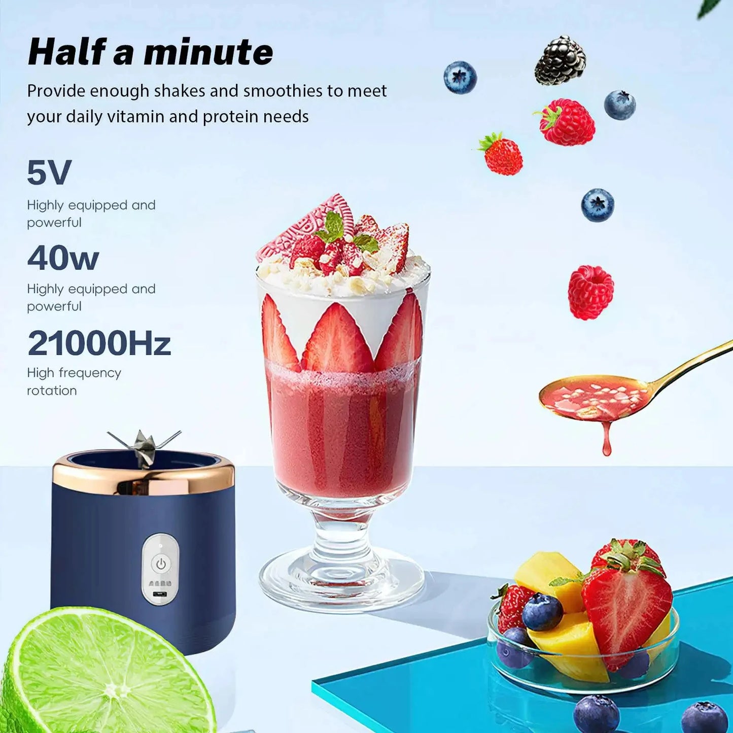 SmoothMix™ Portable Juicer – Wireless Mini Blender Cup