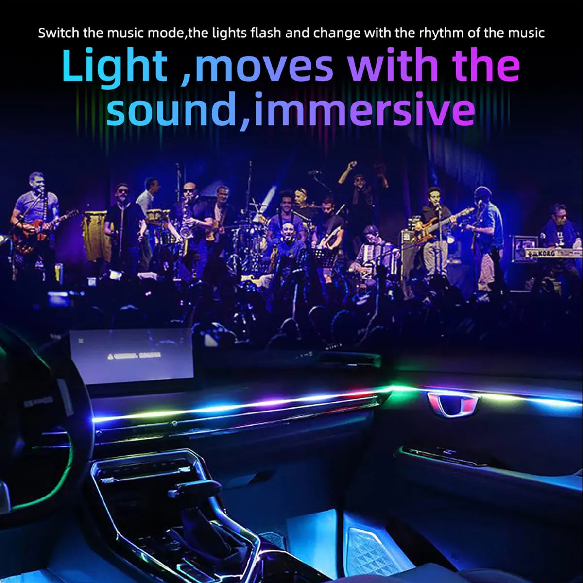 LED Car Ambient Lights – 10 Pieces Set