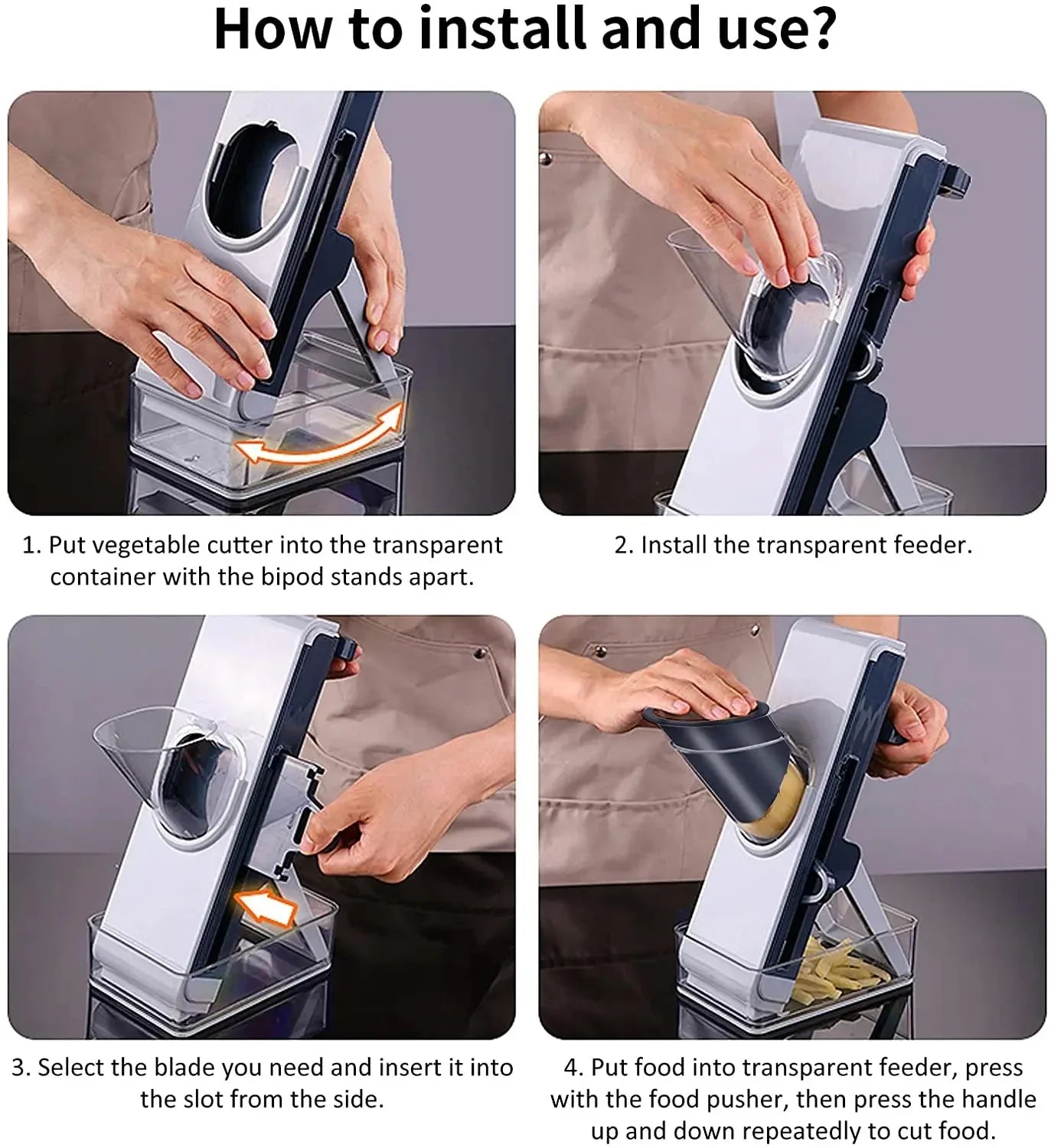 Smart Mandoline Slicer – 6-in-1 Kitchen Cutter