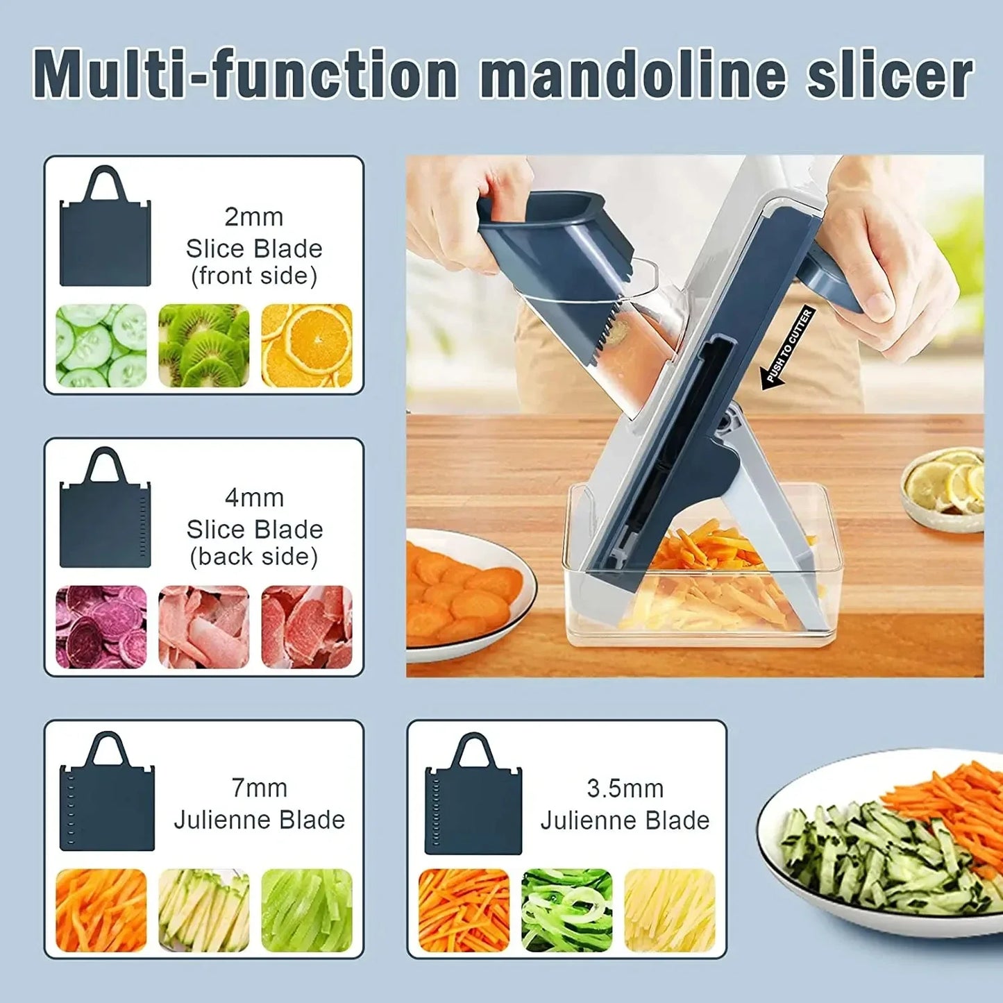 Smart Mandoline Slicer – 6-in-1 Kitchen Cutter