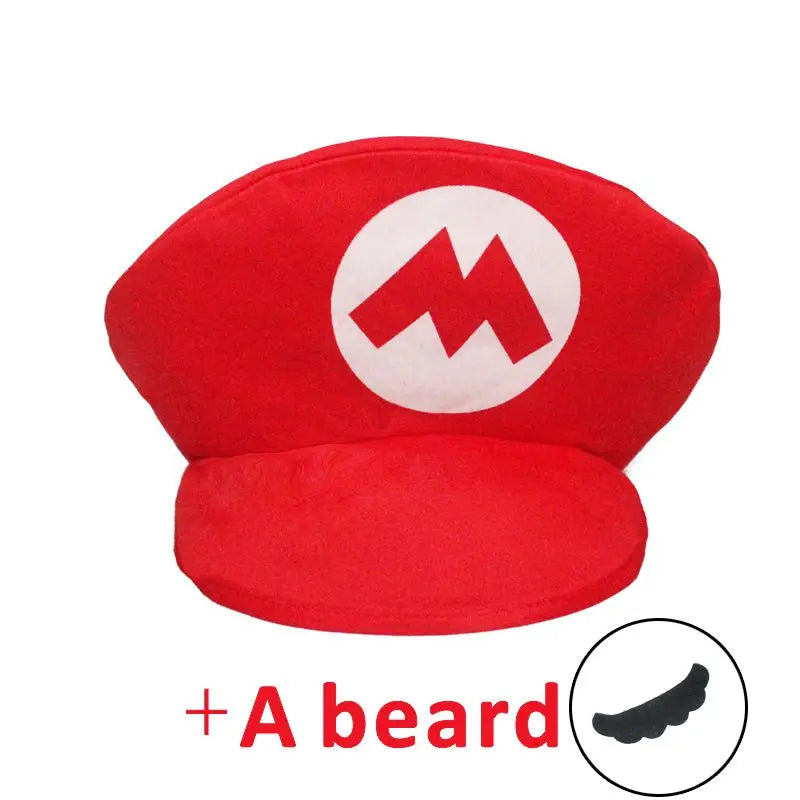 Super Bros Cosplay Hat + Moustache – Mario & Luigi Costume Set