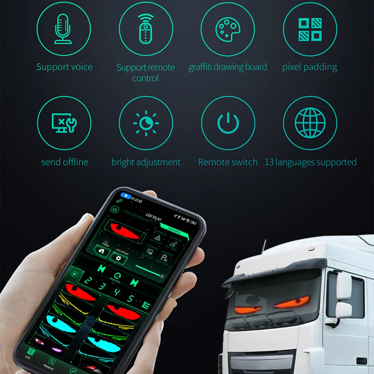 Truck LED Pixel Screen – Bluetooth & Remote Control