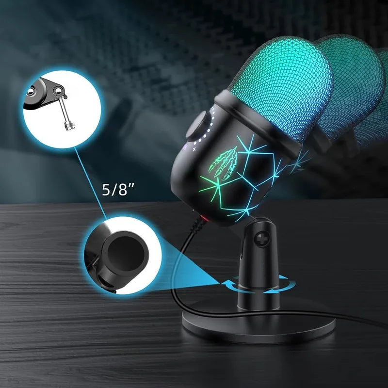 FoxyMic V5 – USB Condenser Microphone for Streaming & Gaming