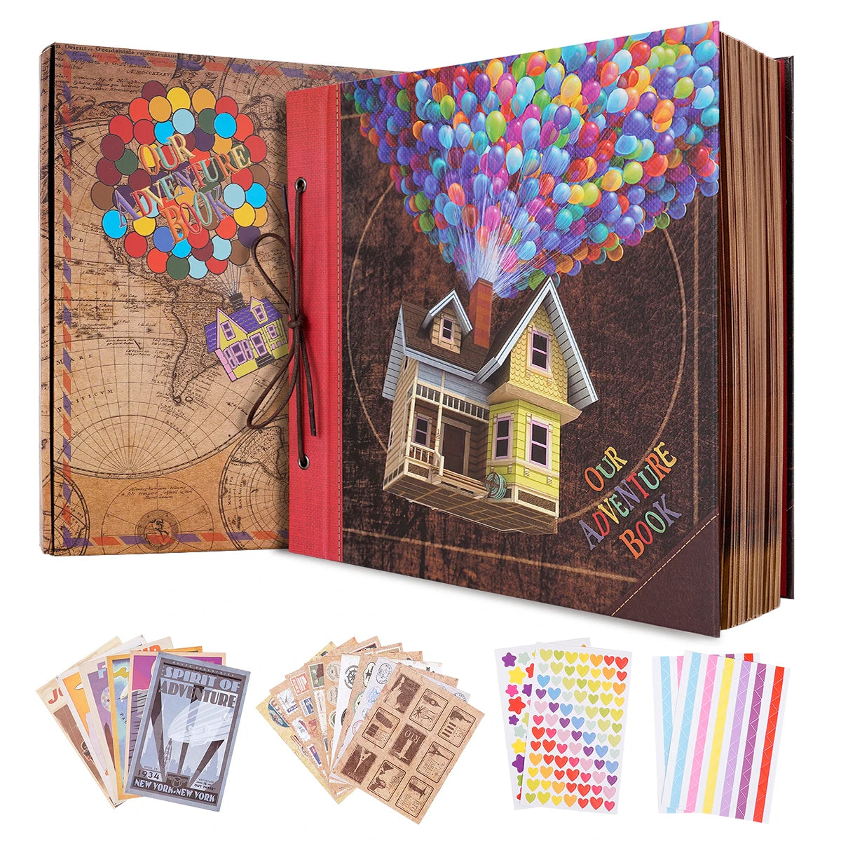 "Our Adventure Book" – Deluxe Handmade Scrapbook (60 Pages, Vintage Kraft Edition)