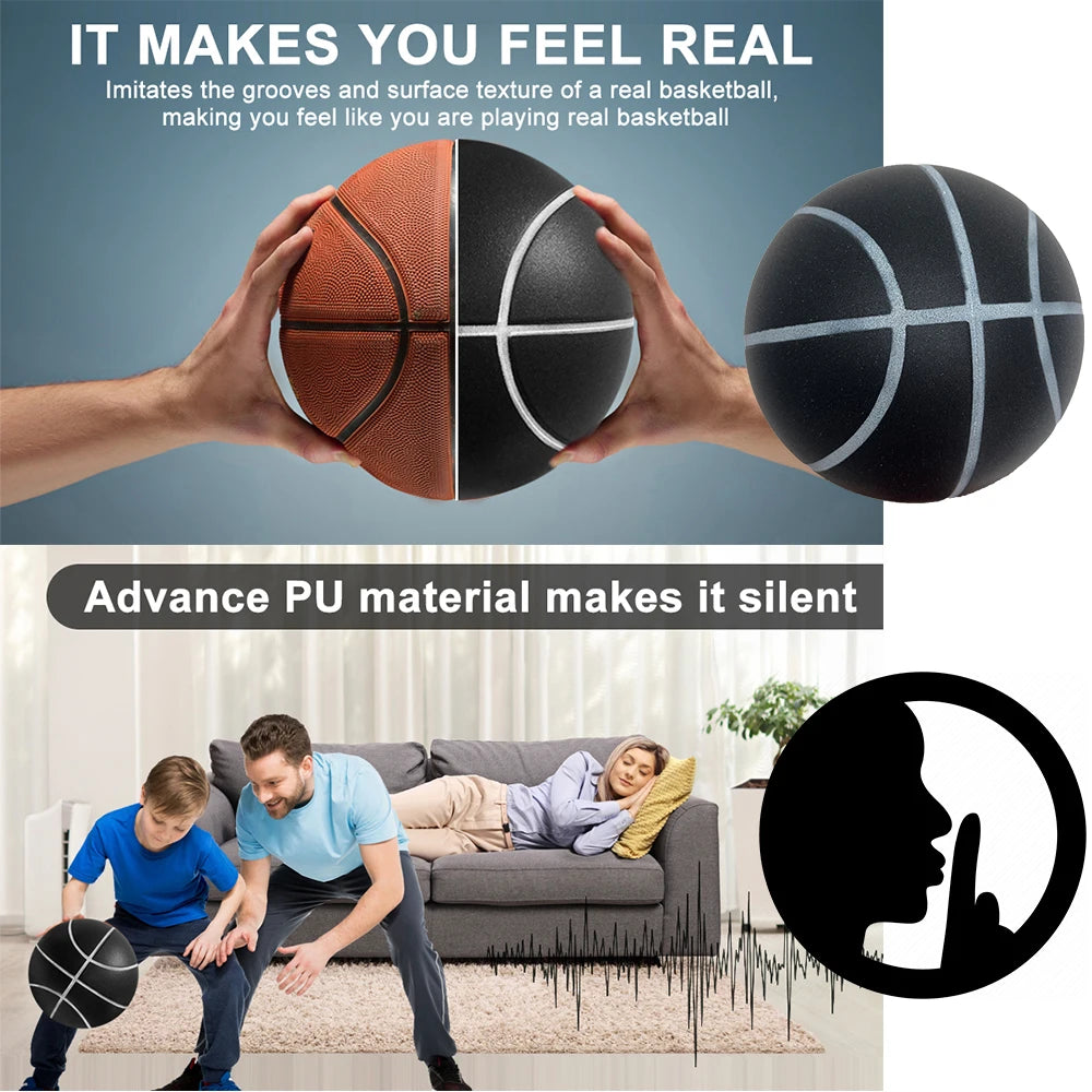 Grooved Silent Basketball Size 7# 6# 5# Men/Women/Children Indoor Dribble Practice Bounce Quiet Soft Airless Foam Ball No Noises