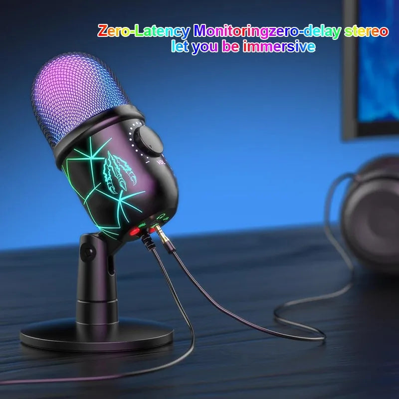 FoxyMic V5 – USB Condenser Microphone for Streaming & Gaming