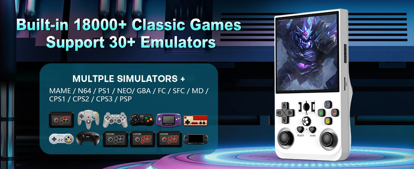 R36 MAX Retro Gaming Console – 18,000+ Games, 64GB, 3.5" IPS Screen, 4000mAh Battery