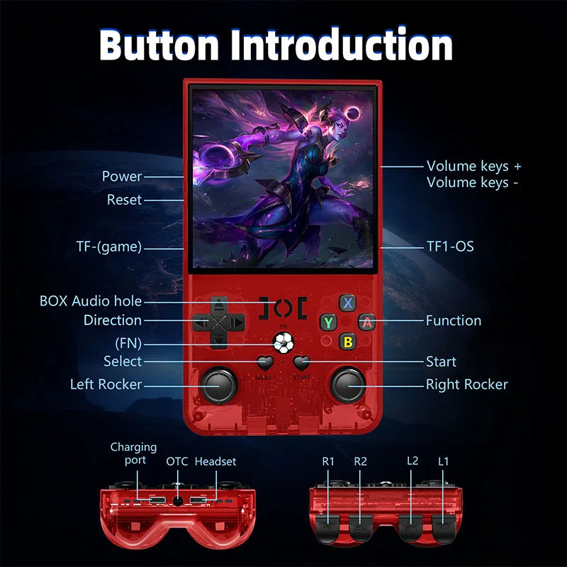 R36 MAX Retro Gaming Console – 18,000+ Games, 64GB, 3.5" IPS Screen, 4000mAh Battery