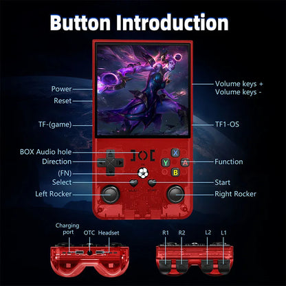 R36 MAX Retro Gaming Console – 18,000+ Games, 64GB, 3.5" IPS Screen, 4000mAh Battery