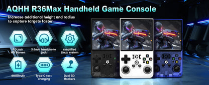 R36 MAX Retro Gaming Console – 18,000+ Games, 64GB, 3.5" IPS Screen, 4000mAh Battery
