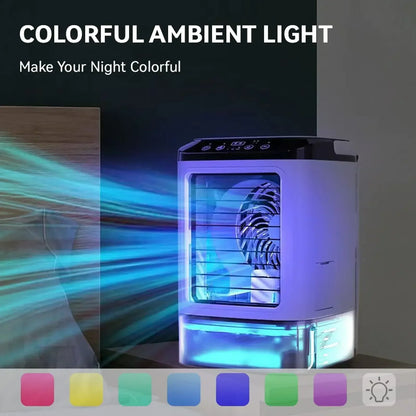 AquaChill™ Mini Air Cooler – 900ml with LED Night Light