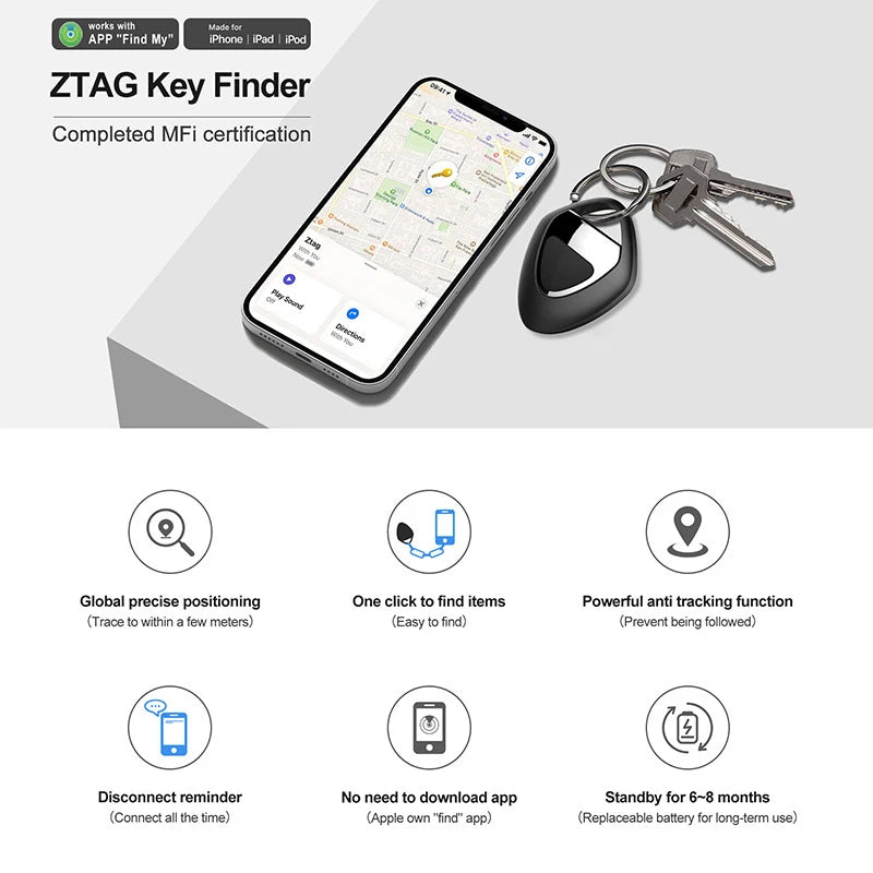 Smart Bluetooth GPS Tracker – Compact Key, Pet & Car Finder