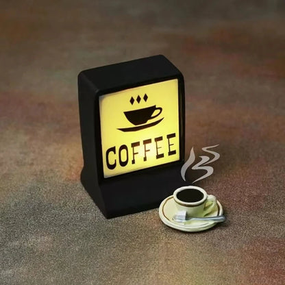 Vintage Coffee Shop Magnetic LED Fridge Sign – Retro Light Box Decor