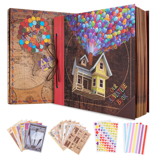 "Our Adventure Book" – Deluxe Handmade Scrapbook (60 Pages, Vintage Kraft Edition)