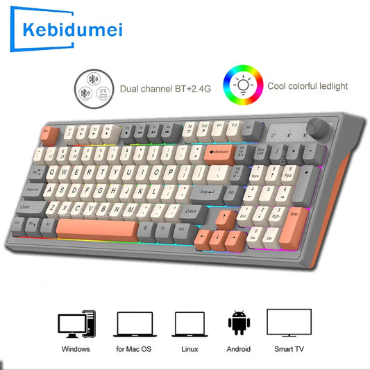 FoxyType RGB Wireless Keyboard – Dual Mode Bluetooth 5.0 + 2.4G